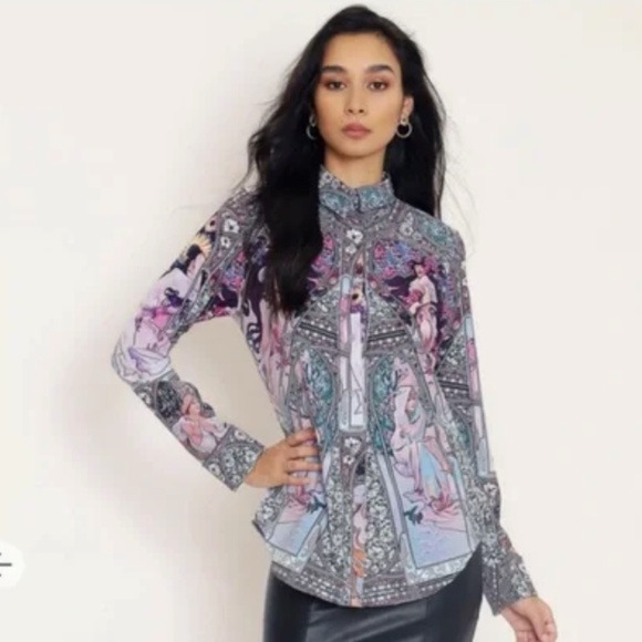 VERY RARE Blackmilk Mucha Business Time Long Sleeved Shirt - Picture 1 of 6